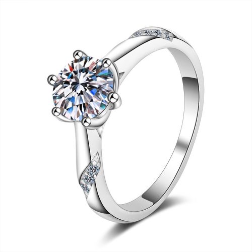 Cultured diamond 6 prong ring